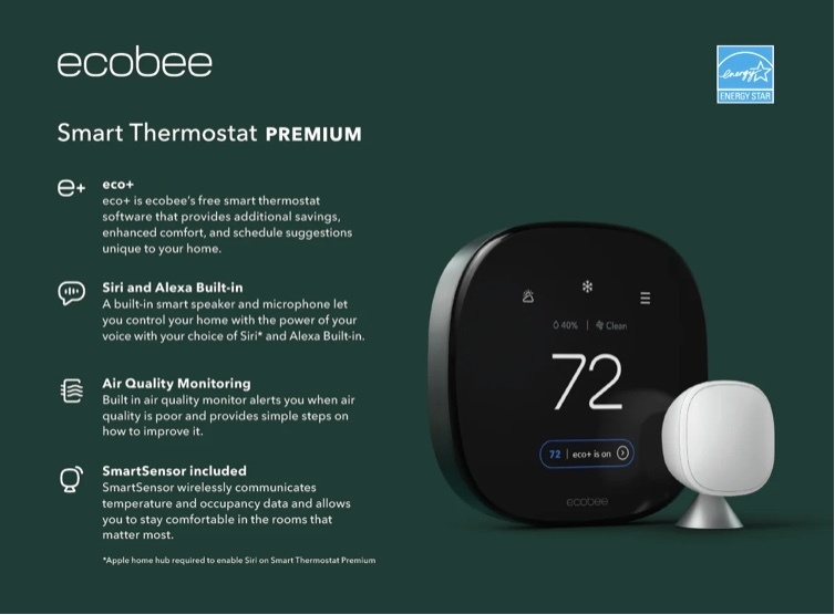 Ecobee Smart Thermostat Premium